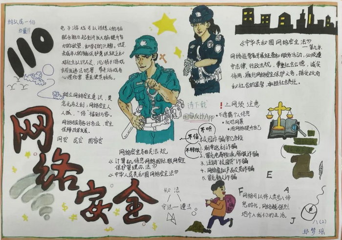 1～3年级网络安全手抄报图片及内容