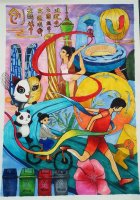 成都大运会儿童绘画作品图片