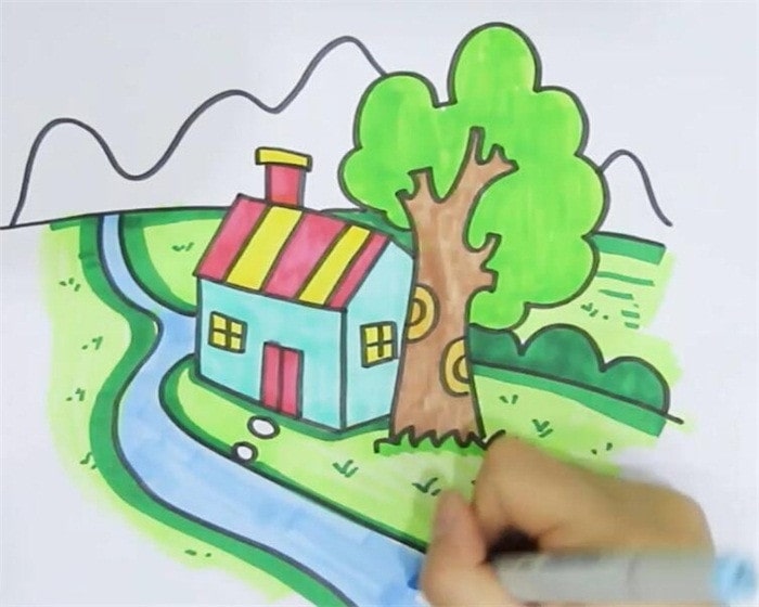 家乡的风景简笔画