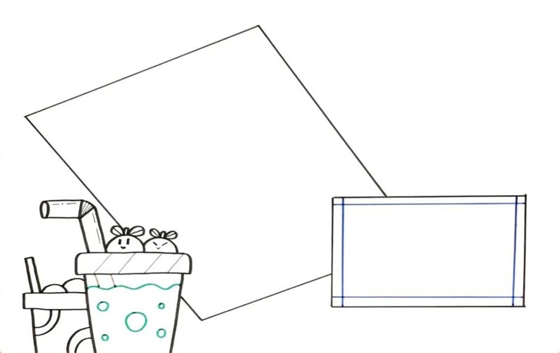一款清凉的暑假生活手抄报图片教程