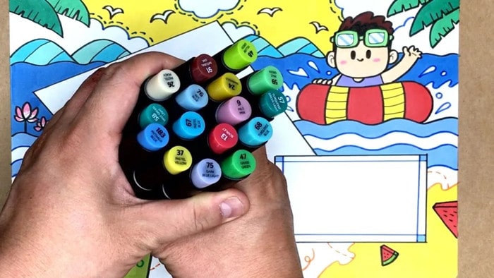 一款清凉的暑假生活手抄报图片教程