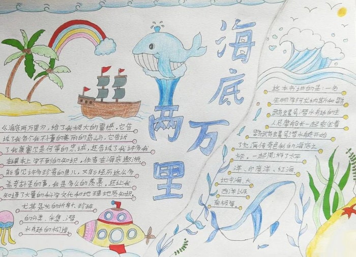 海底两万里手抄报图片