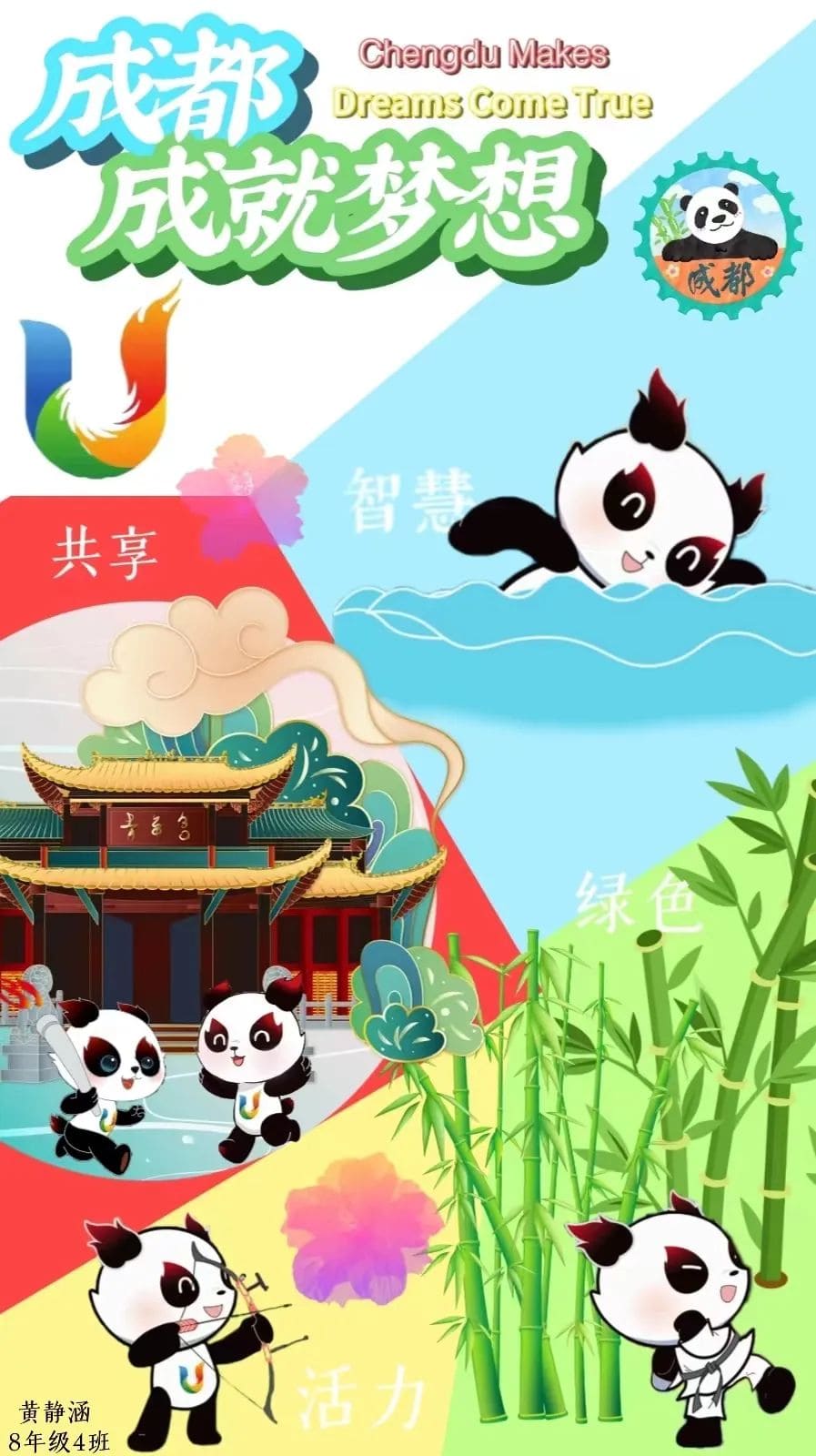 爱成都 迎大运，大运会知识小报手抄报作品