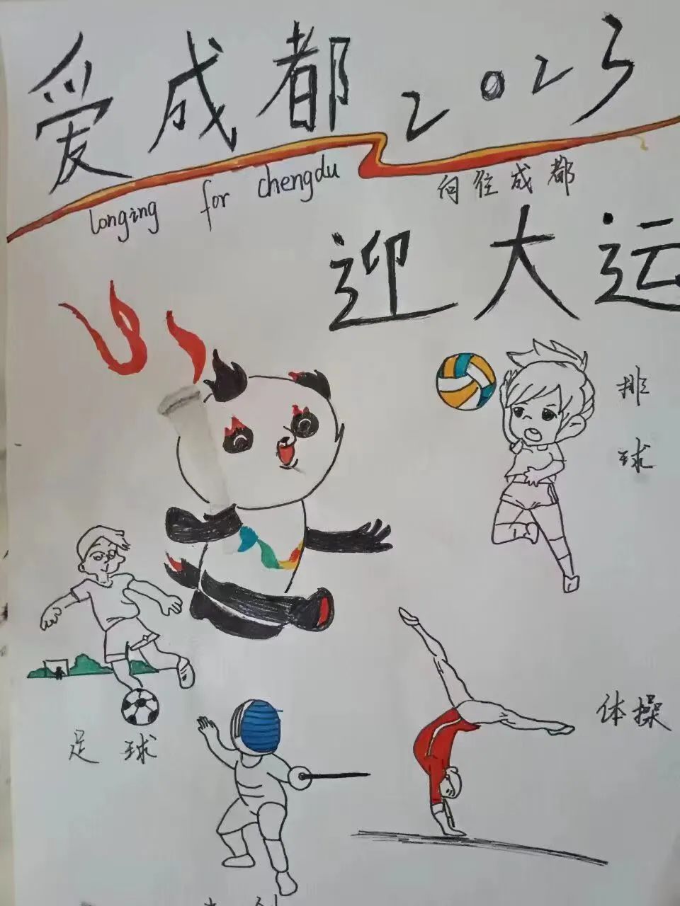 爱成都 迎大运，大运会知识小报手抄报作品