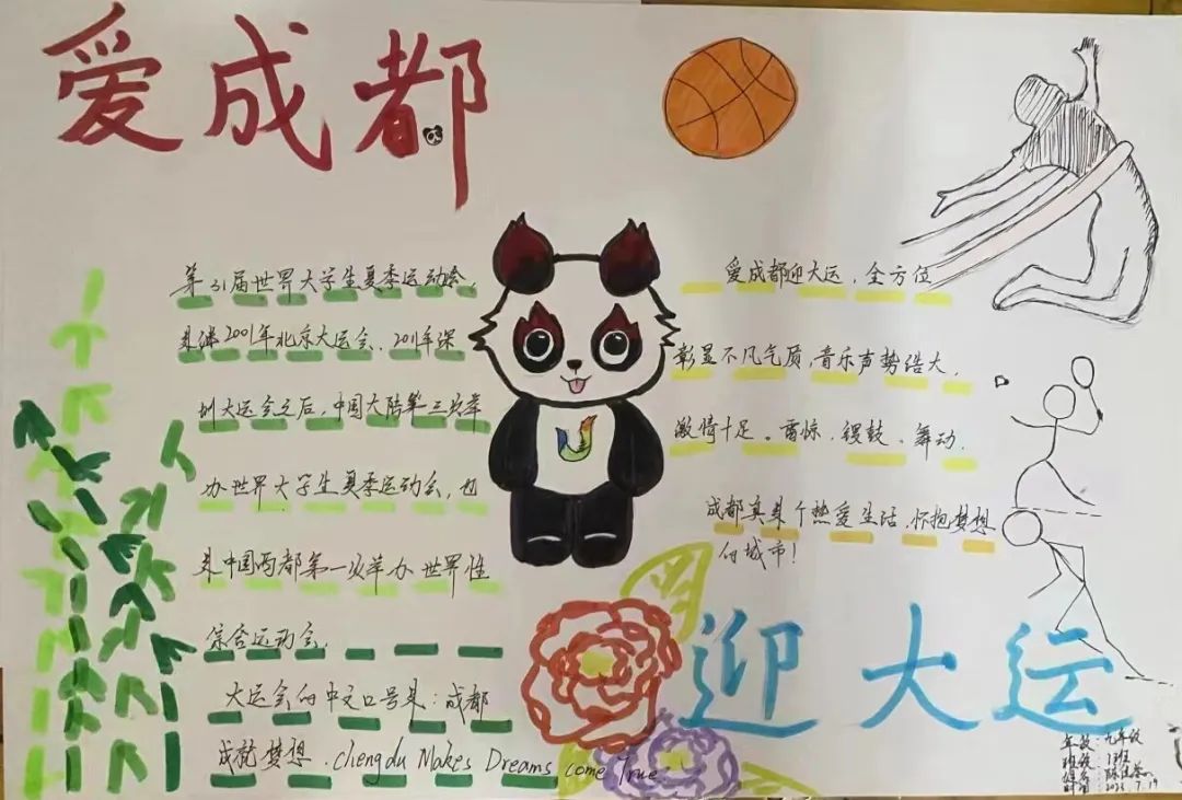 爱成都 迎大运，大运会知识小报手抄报作品