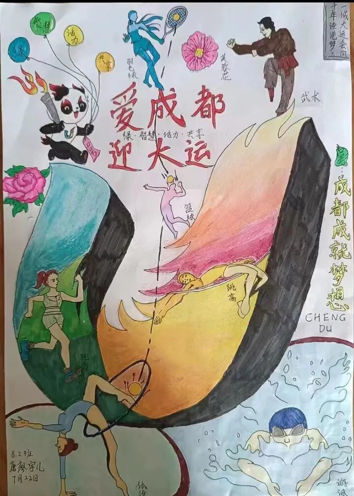 爱成都 迎大运，大运会知识小报手抄报作品