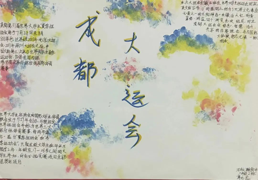 爱成都 迎大运，大运会知识小报手抄报作品