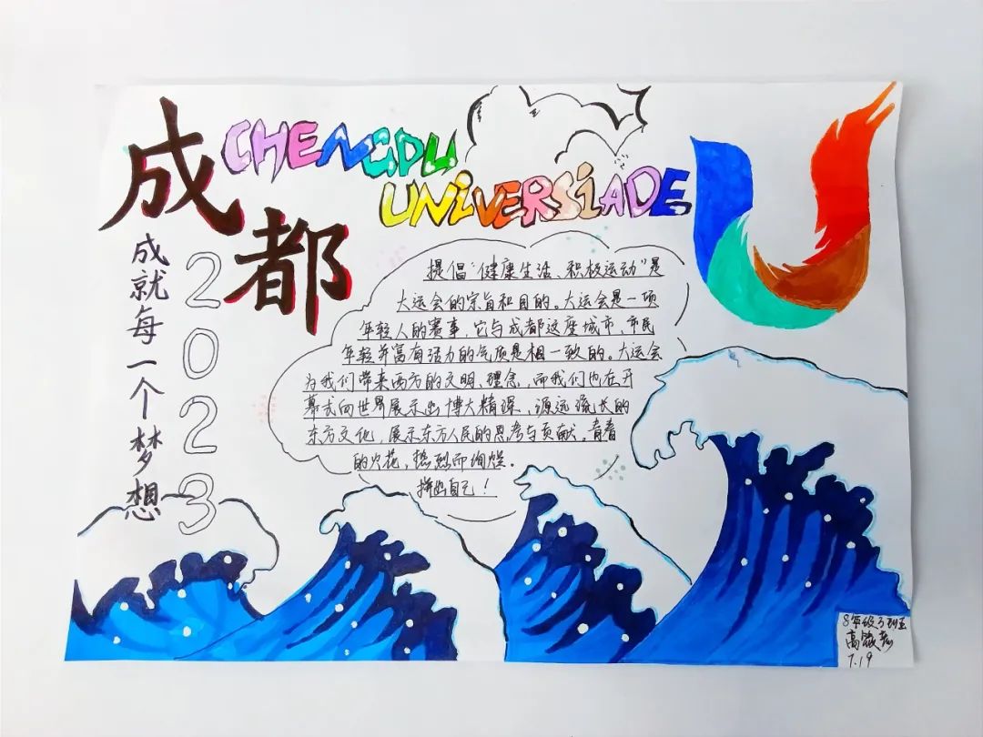 爱成都 迎大运，大运会知识小报手抄报作品
