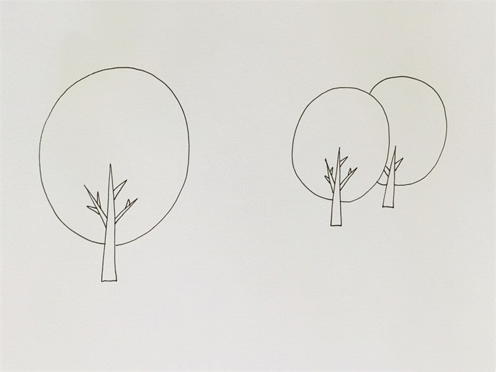 秋天的风景简笔画带颜色