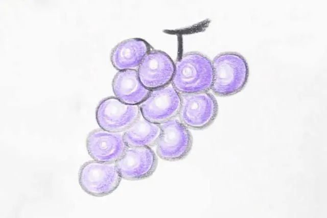 教小孩子一步一步画一串葡萄简笔画(步骤图解)