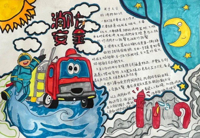 119消防安全宣传手抄报图片