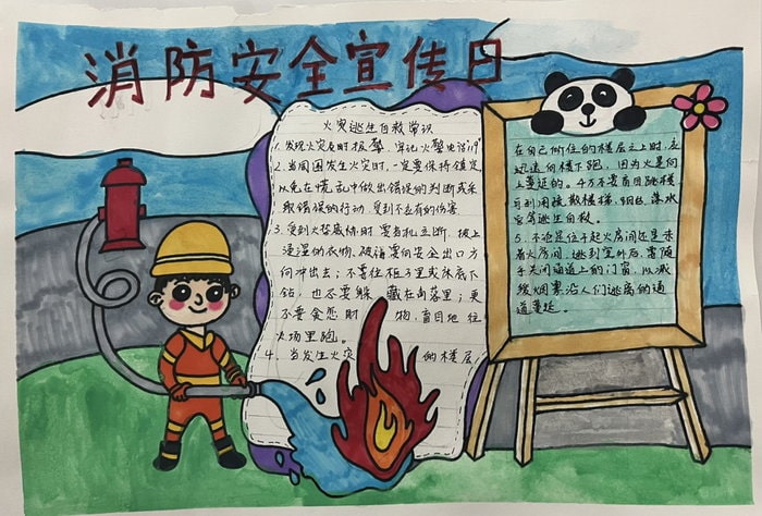 119消防安全宣传手抄报图片