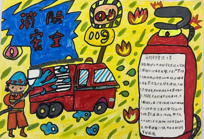 119消防安全宣传手抄报图片