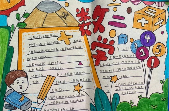 小学生数学手抄报简单又漂亮图片