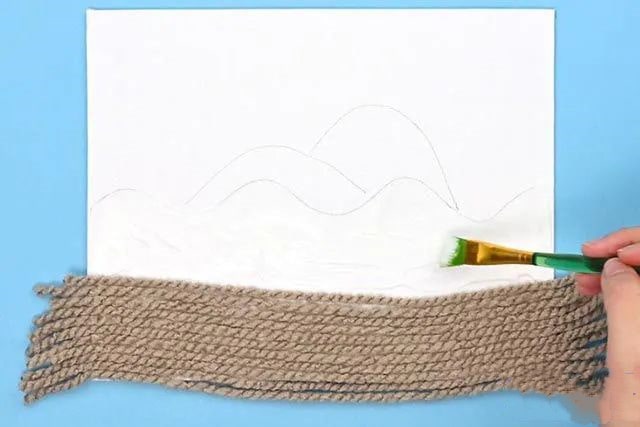 毛线粘贴画风景制作简单精美