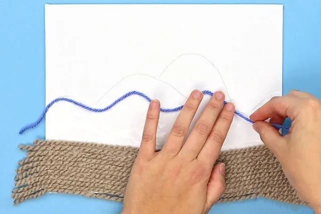 毛线粘贴画风景制作简单精美