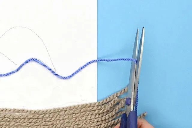 毛线粘贴画风景制作简单精美