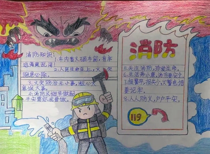 消防安全手抄报图片及内容简单又好看