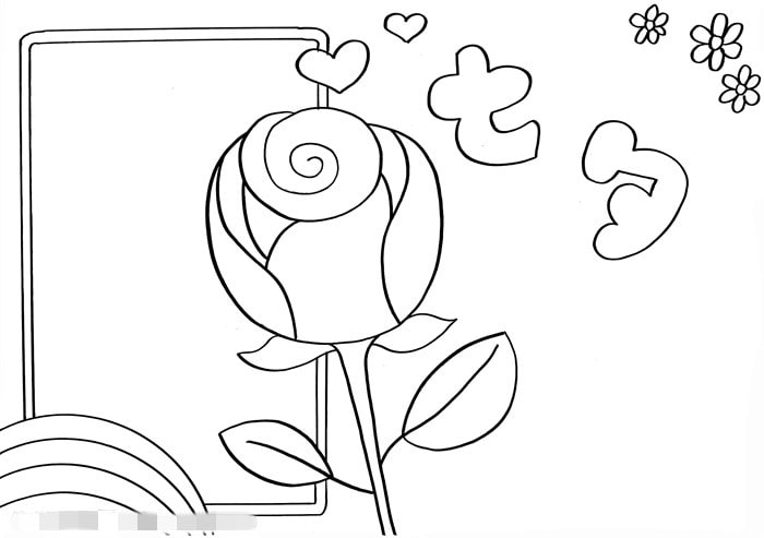 小学生七夕节手抄报教程图片带玫瑰花