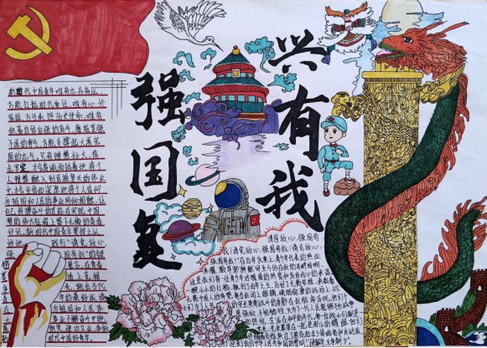 强国复兴有我主题手抄报图片