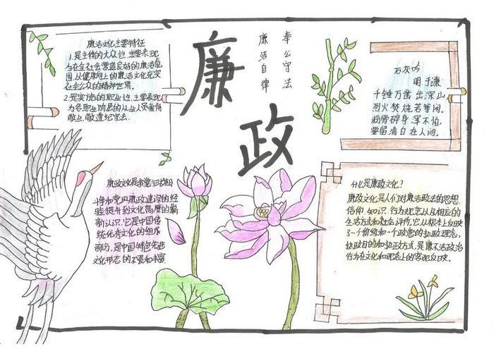 小学生清廉文化手抄报图片