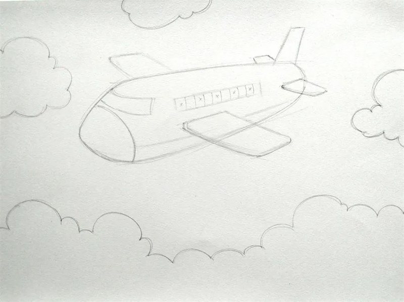 少儿美术课程：多彩线条映衬下的《卡通飞机》