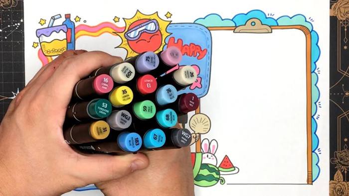 快乐暑假手抄报图片设计简单又漂亮