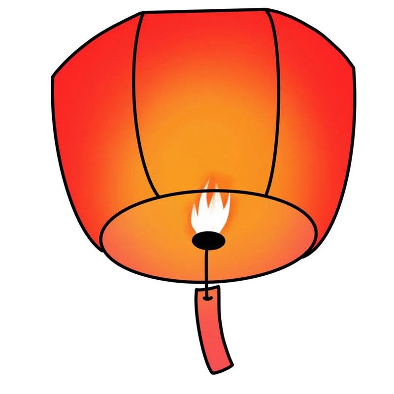 孔明灯简笔画图片步骤