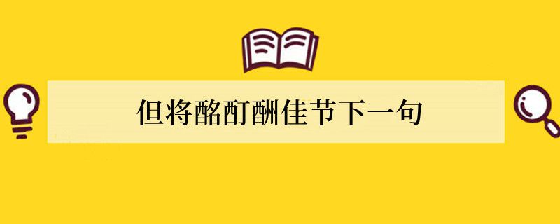 但将酩酊酬佳节下一句