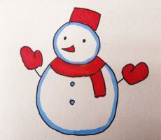 雪人怎么画好看又简单，冬天的雪人简笔画图片