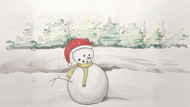 雪人简笔画怎么画教程