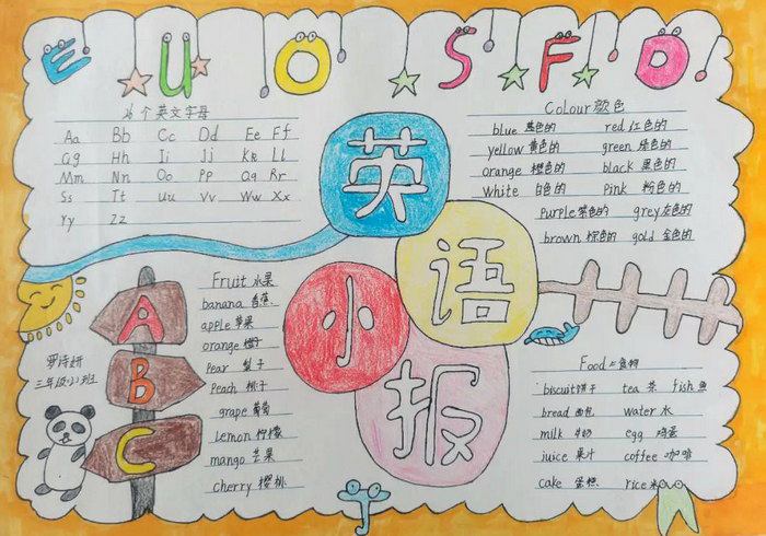 小学英语手抄报图片简单又漂亮