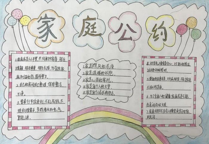 家庭文明公约手抄报图片简单