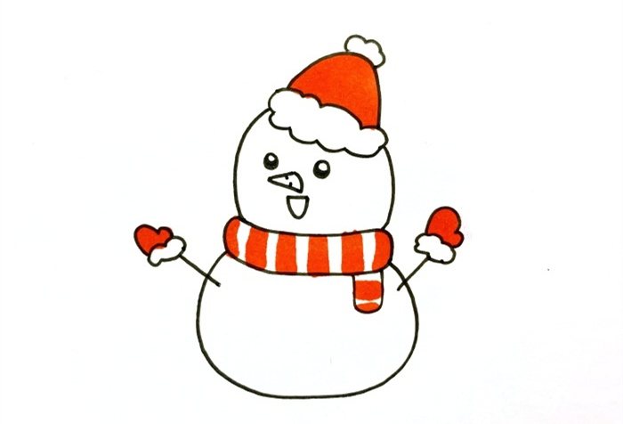 圣诞雪人简笔画图片教程