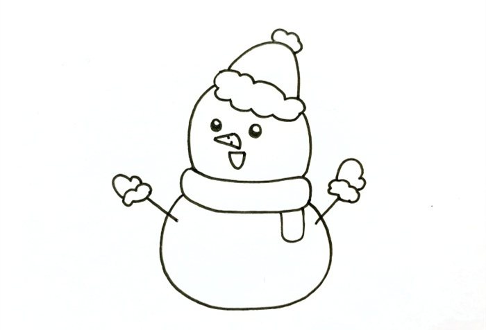 圣诞雪人简笔画图片教程