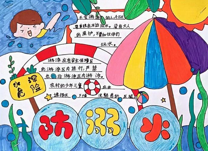 珍爱生命预防溺水手抄报简单好看