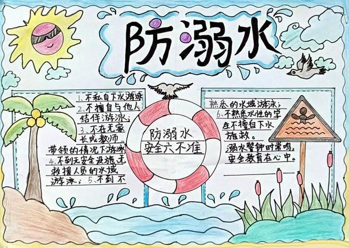 珍爱生命预防溺水手抄报简单好看