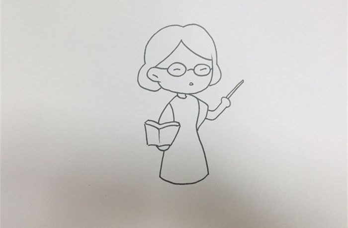 语文老师简笔画怎么画