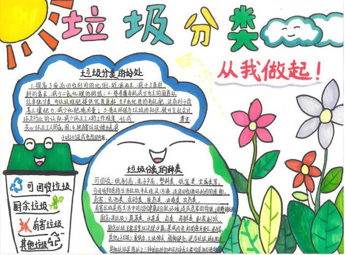 垃圾分类我先行手抄报图片及内容简单