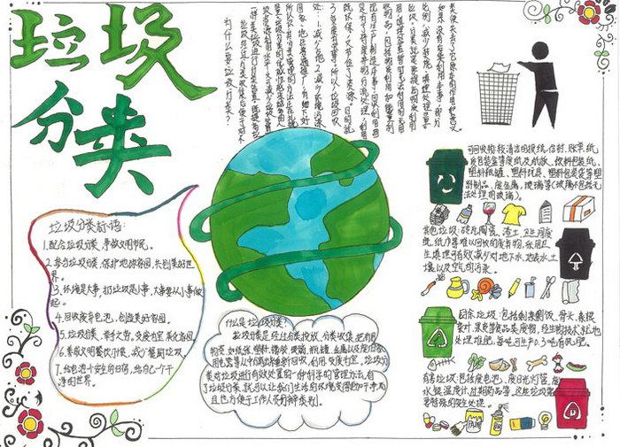 垃圾分类我先行手抄报图片及内容简单