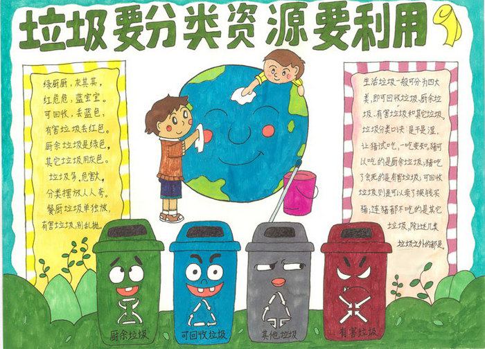 垃圾分类我先行手抄报图片及内容简单