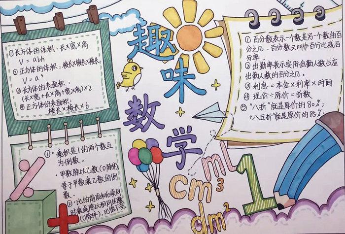 生活中的数学手抄报图片