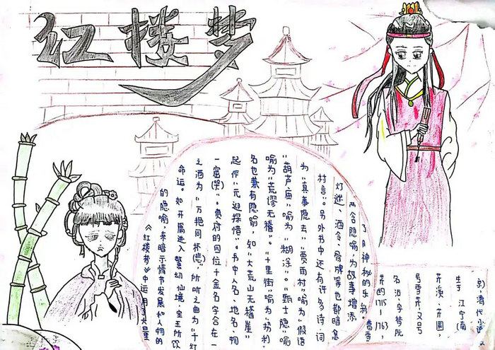 红楼梦手抄报图片简单又好看