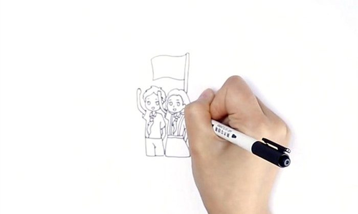 升国旗简笔画怎么画