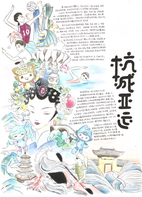 杭州亚运会英语手抄报合集