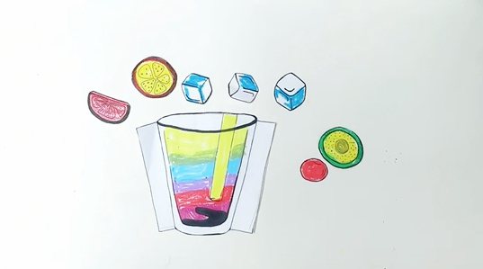 纸贴画手工制作一杯清凉“饮料”