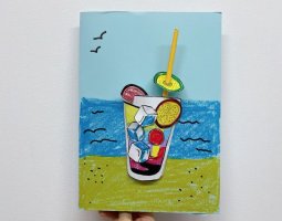 纸贴画手工制作一杯清凉“饮料”