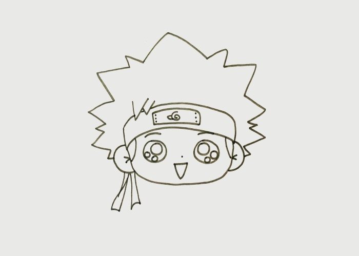 卡通鸣人简笔画怎么画全身