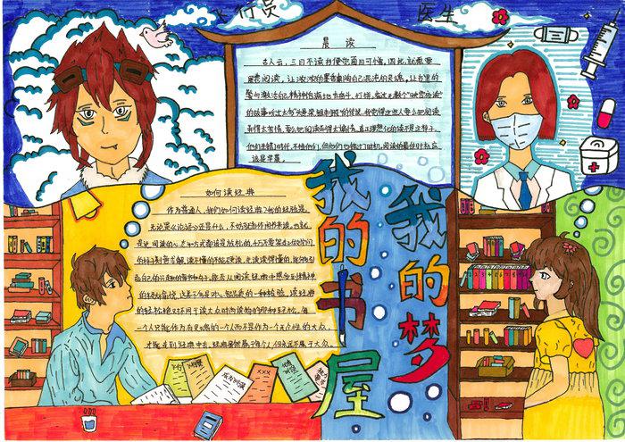 我的书屋我的梦手抄报绘画图片