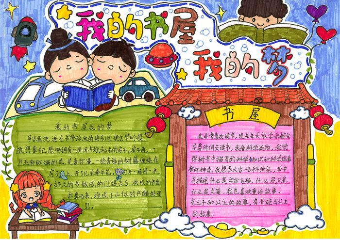 我的书屋我的梦手抄报绘画图片